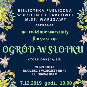 Zaproszenie na warsztaty pt. „Ogród w słoiku”